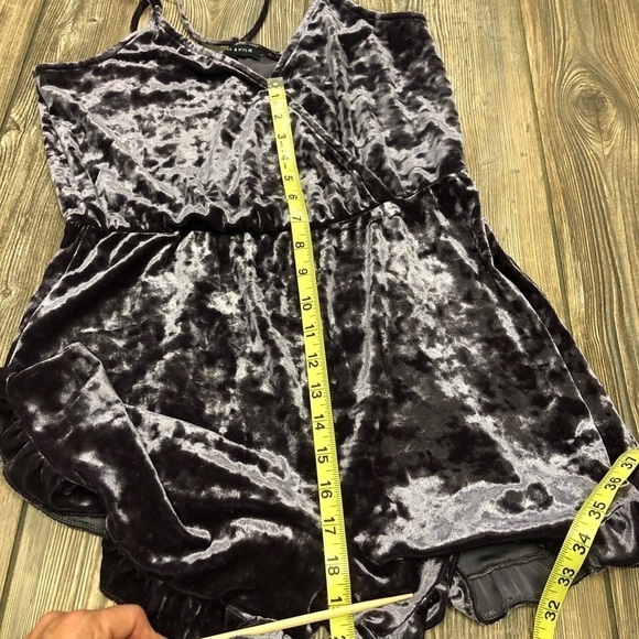 KENDALL & Kylie Gunmetal Velvet Romper Playsuit - Picture 11 of 14